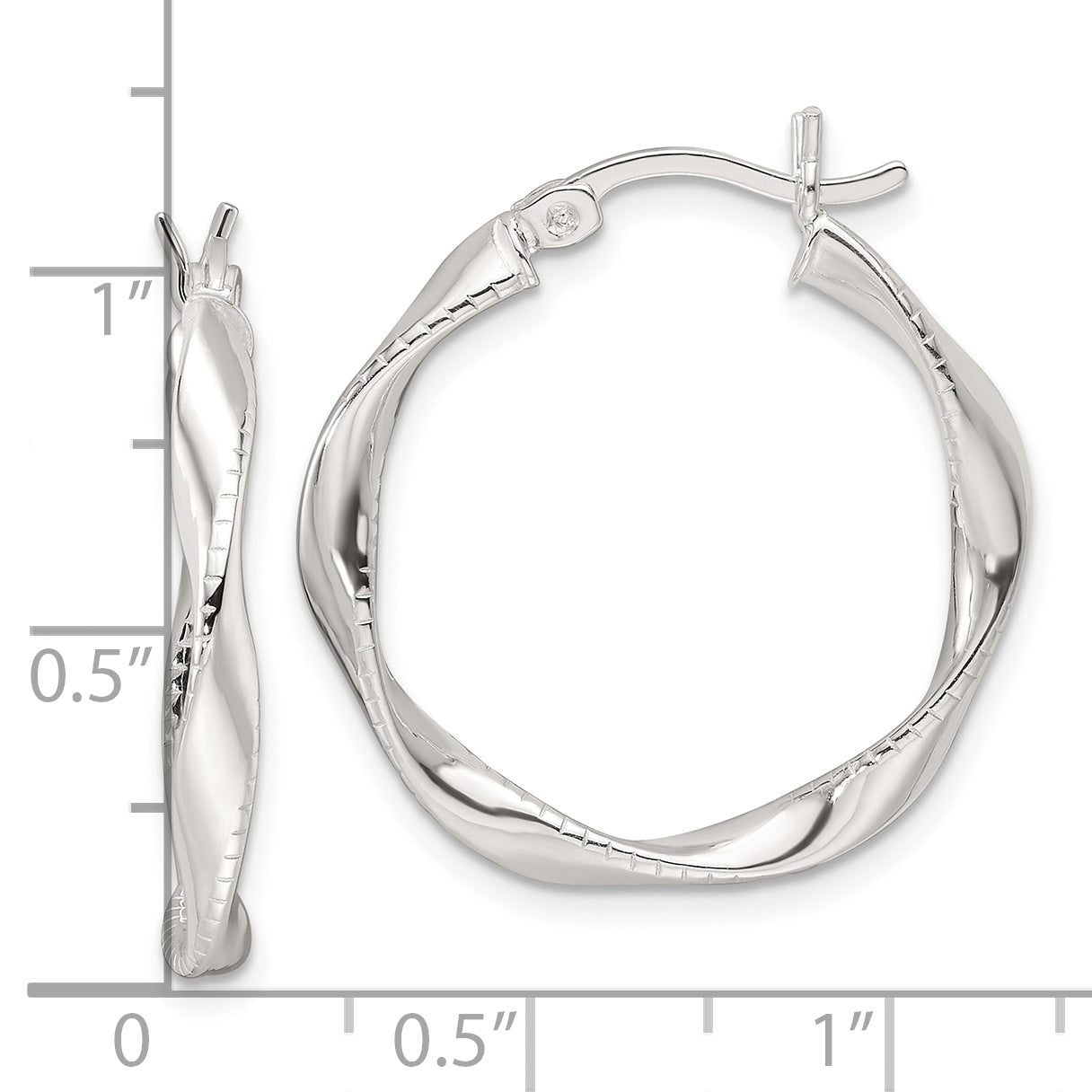 Sterling Silver Polished Twisted Hoop Earrings