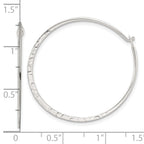 Sterling Silver Polished and Hammered Large Round Hoop Earrings