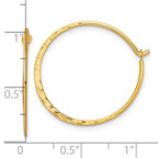 Sterling Silver Gold-tone Polished and Hammered Hoop Earrings