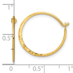 Sterling Silver Gold-tone Polished and Hammered Hoop Earrings