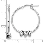 Sterling Silver Rhodium-plated Polished Love Knot Hoop Earrings