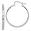 Sterling Silver Polished Diamond-Cut 3mm Round Hoop Earrings