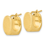 Sterling Silver Gold-Plated Brushed and Hollow Square Hoop Earrings