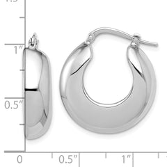 Sterling Silver Rhodium-plated Polished Round Hoop Earrings