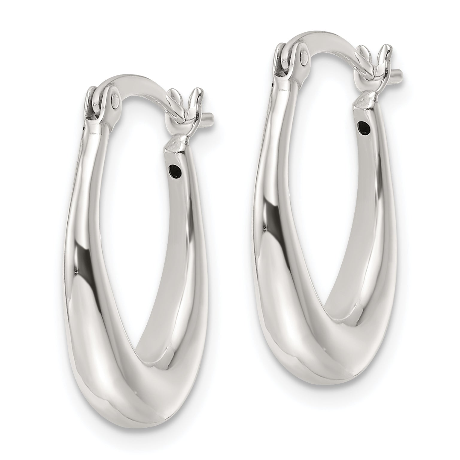 Sterling Silver Polished Oval Hoop Earrings