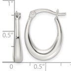 Sterling Silver Polished Oval Hoop Earrings