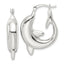 Sterling Silver Polished Dolphin Round Hoop Earrings