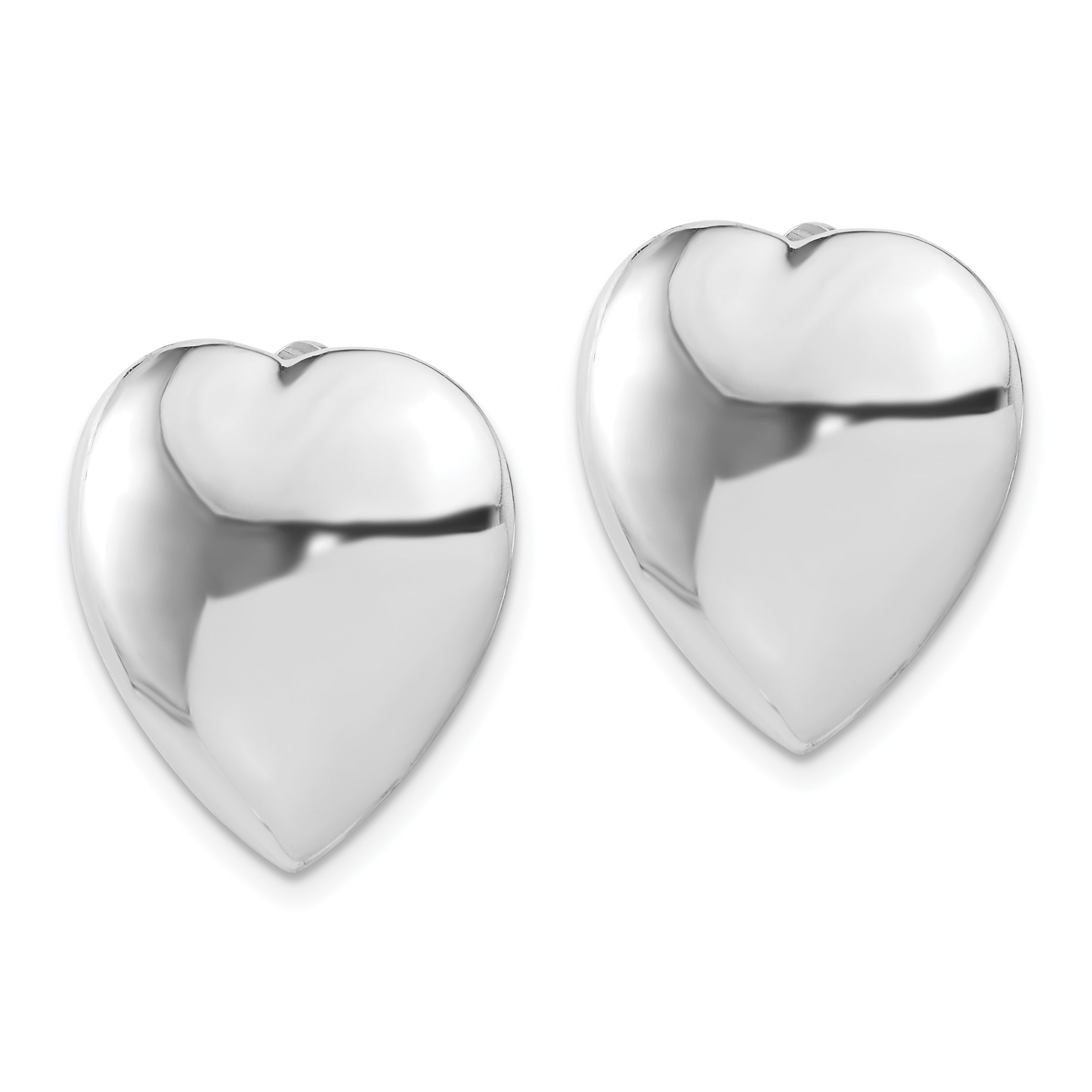 Sterling Silver Rhod-plated Polished Heart Clip Non-Pierced Earrings Secondary image