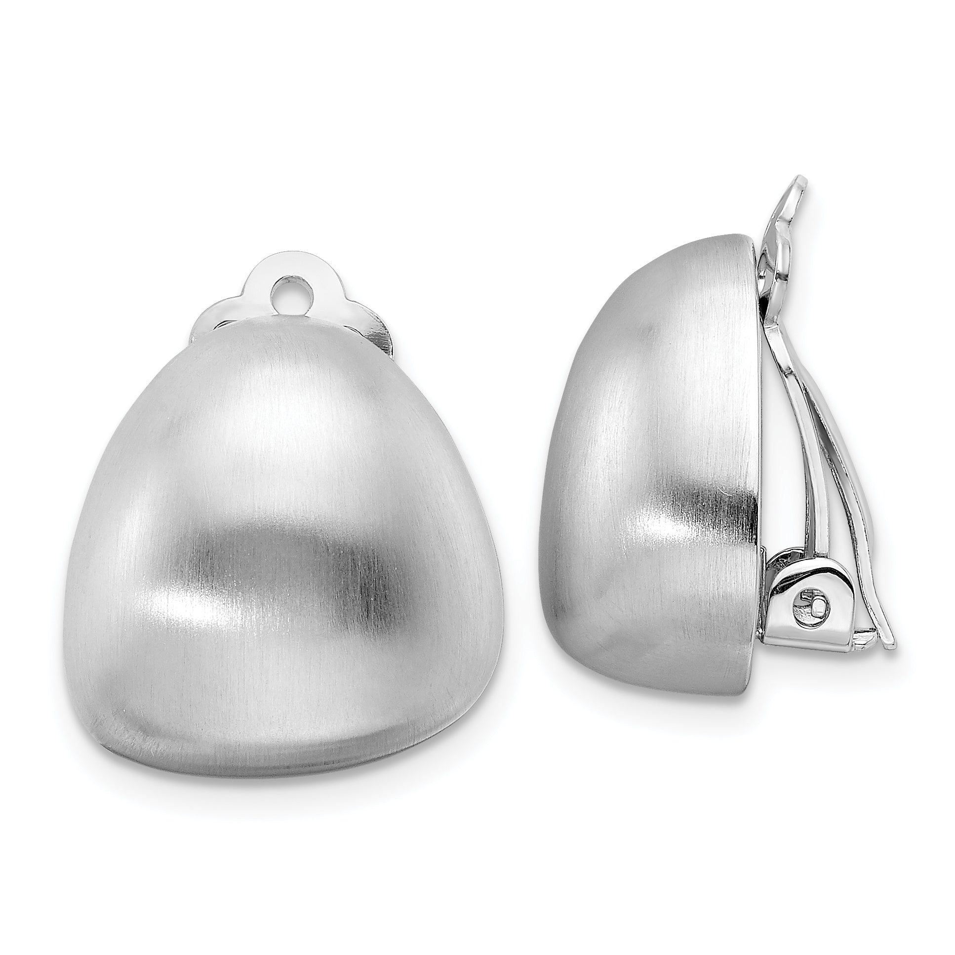 Sterling Silver Rhodium-plated Satin Non-Pierced Earrings Main image
