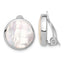 Sterling Silver RH-plated Mother of Pearl Round Non-Pierced Earrings