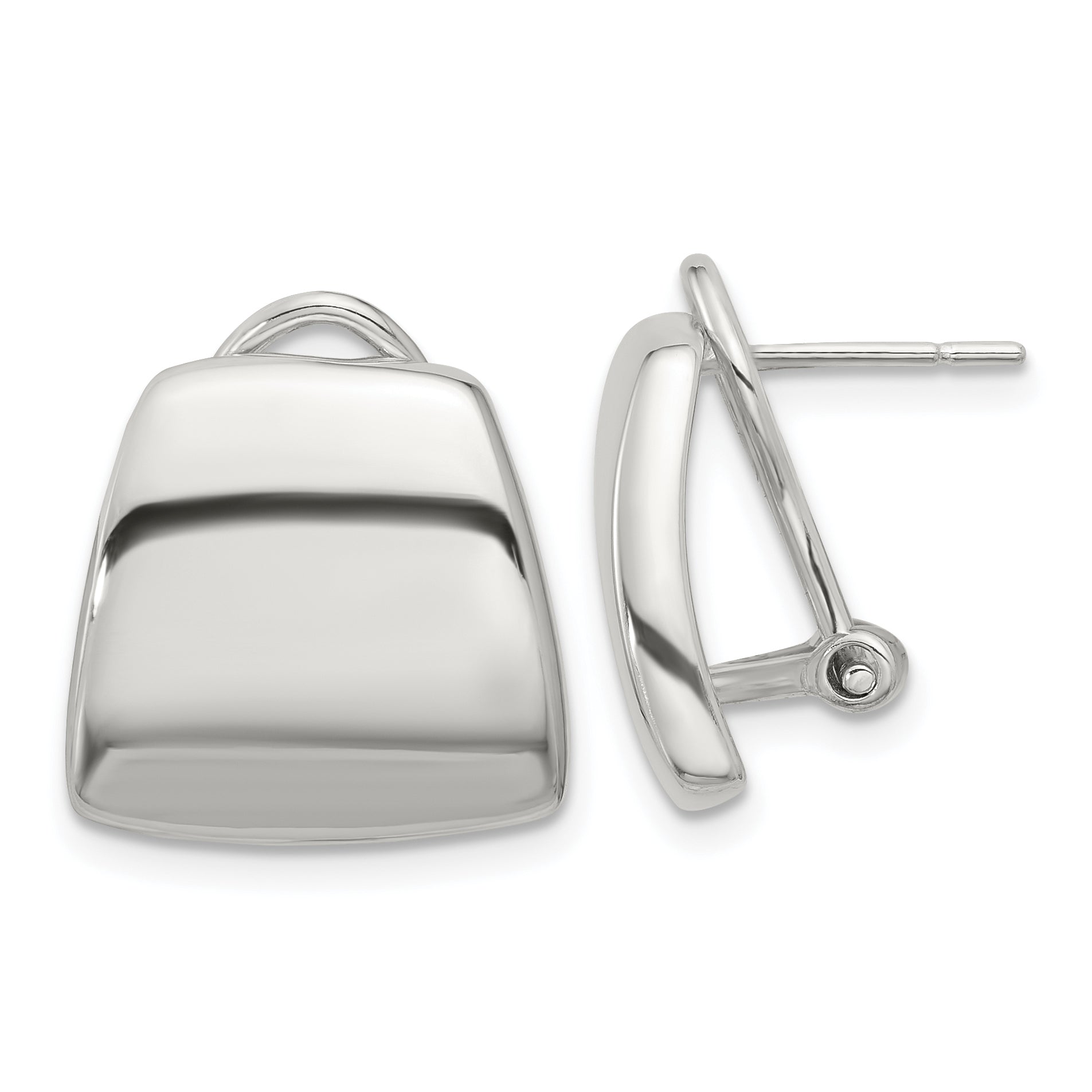 Sterling Silver Polished Omega Back Earrings Main image