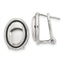 Sterling Silver Polished and Antiqued Oval Omega Back Earrings