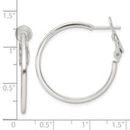 Sterling Silver Polished 1.75mm Omega Back Round Hoop Earrings