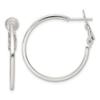 Sterling Silver Polished 1.75mm Omega Back Round Hoop Earrings