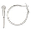 Sterling Silver Polished 1.75mm Omega Back Round Hoop Earrings