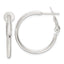 Sterling Silver Polished 25x2mm Omega Back Round Hoop Earrings