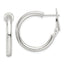 Sterling Silver Polished 3.25mm Omega Back Round Hoop Earrings