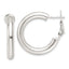 Sterling Silver Polished 25.5x4mm Omega Back Round Hoop Earrings
