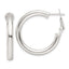 Sterling Silver Polished 30x4mm Omega Back Round Hoop Earrings