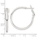 Sterling Silver 2mm Square Tube Omega Back Round Hoop Earrings