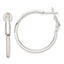 Sterling Silver 2mm Square Tube Omega Back Round Hoop Earrings