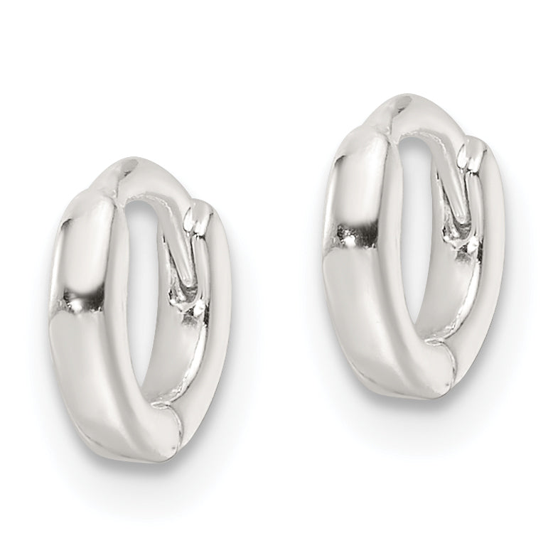 Sterling Silver Polished 8.2x1.6mm Round Hinged Hoop Earrings Secondary image