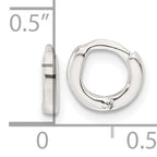 Sterling Silver Polished 8.2x1.6mm Round Hinged Hoop Earrings