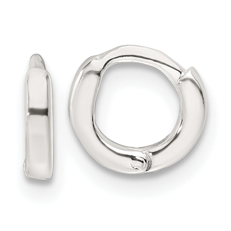 Sterling Silver Polished 8.2x1.6mm Round Hinged Hoop Earrings Main image