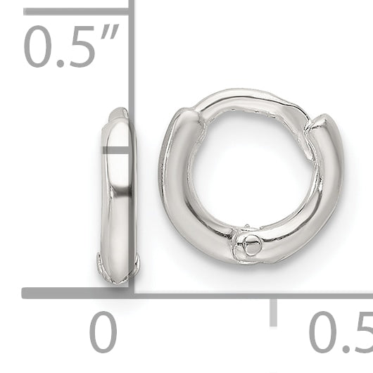 Sterling Silver Polished Hinged Hoop Earrings