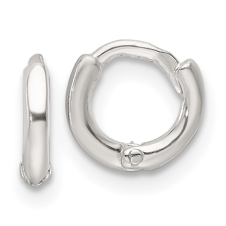 Sterling Silver Polished Hinged Hoop Earrings