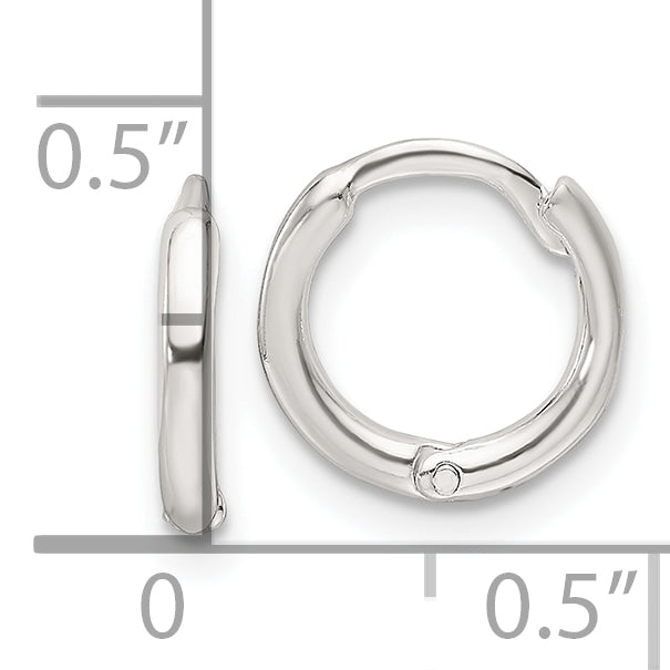 Sterling Silver Polished Hinged Hoop Earrings