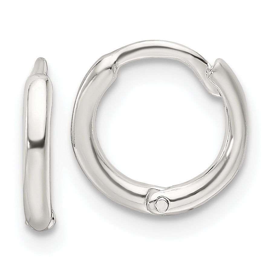 Sterling Silver Polished Hinged Hoop Earrings