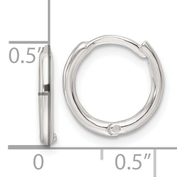 Sterling Silver Polished Hinged Hoop Earrings
