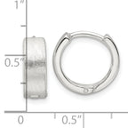 Sterling Silver Brushed and Polished 5mm Hinged Hoop Earrings