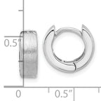 Sterling Silver Rhodium-plated Brushed 4x13mm Hinged Hoop Earrings