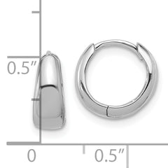 Sterling Silver Rhodium-plated 12x5mm Huggie Hoop Earrings