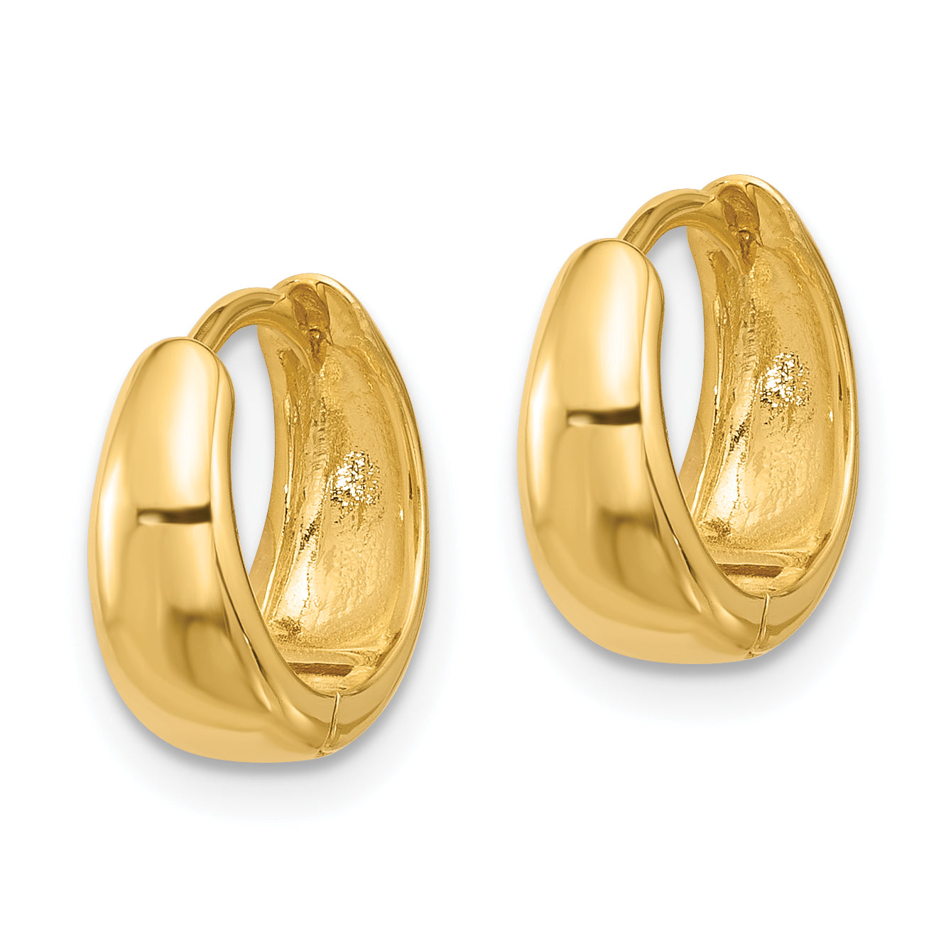 Sterling Silver Gold-tone 12x5mm Huggie Hoop Earrings Secondary image