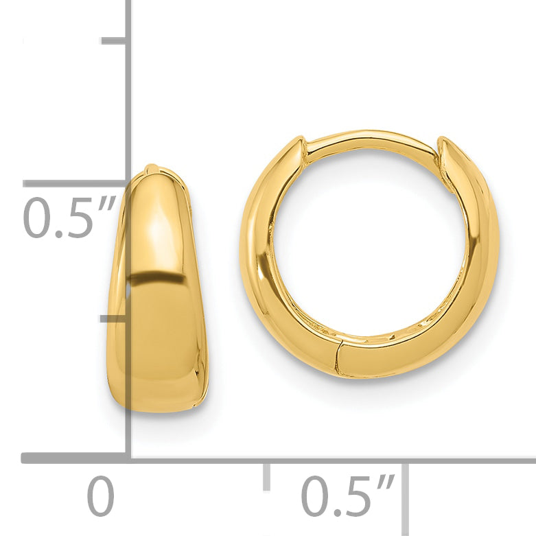 Sterling Silver Gold-tone 12x5mm Huggie Hoop Earrings