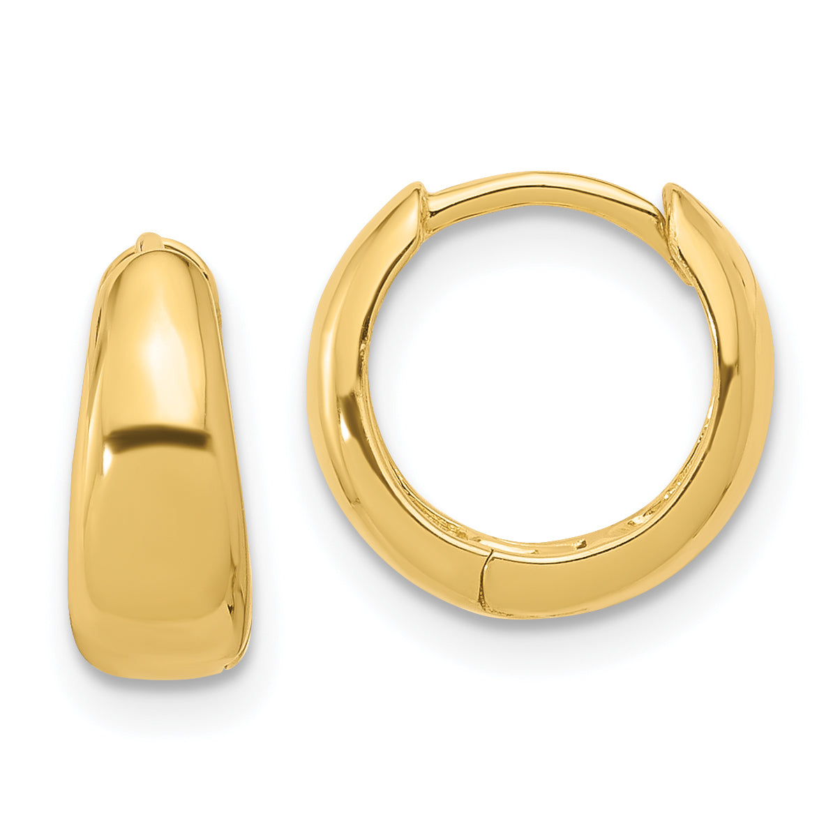 Sterling Silver Gold-tone 12x5mm Huggie Hoop Earrings Main image