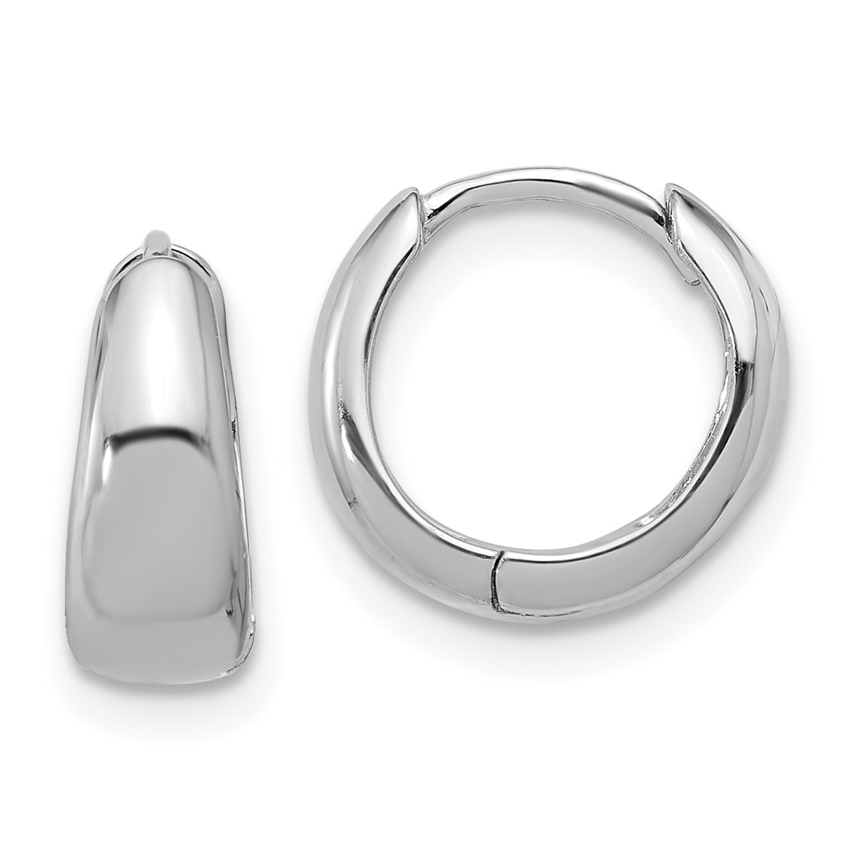 Sterling Silver Rhodium-plated 12x5mm Huggie Hoop Earrings Main image