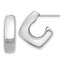 Sterling Silver Rhodium-plated Polished Square C-Hoop Post Earrings