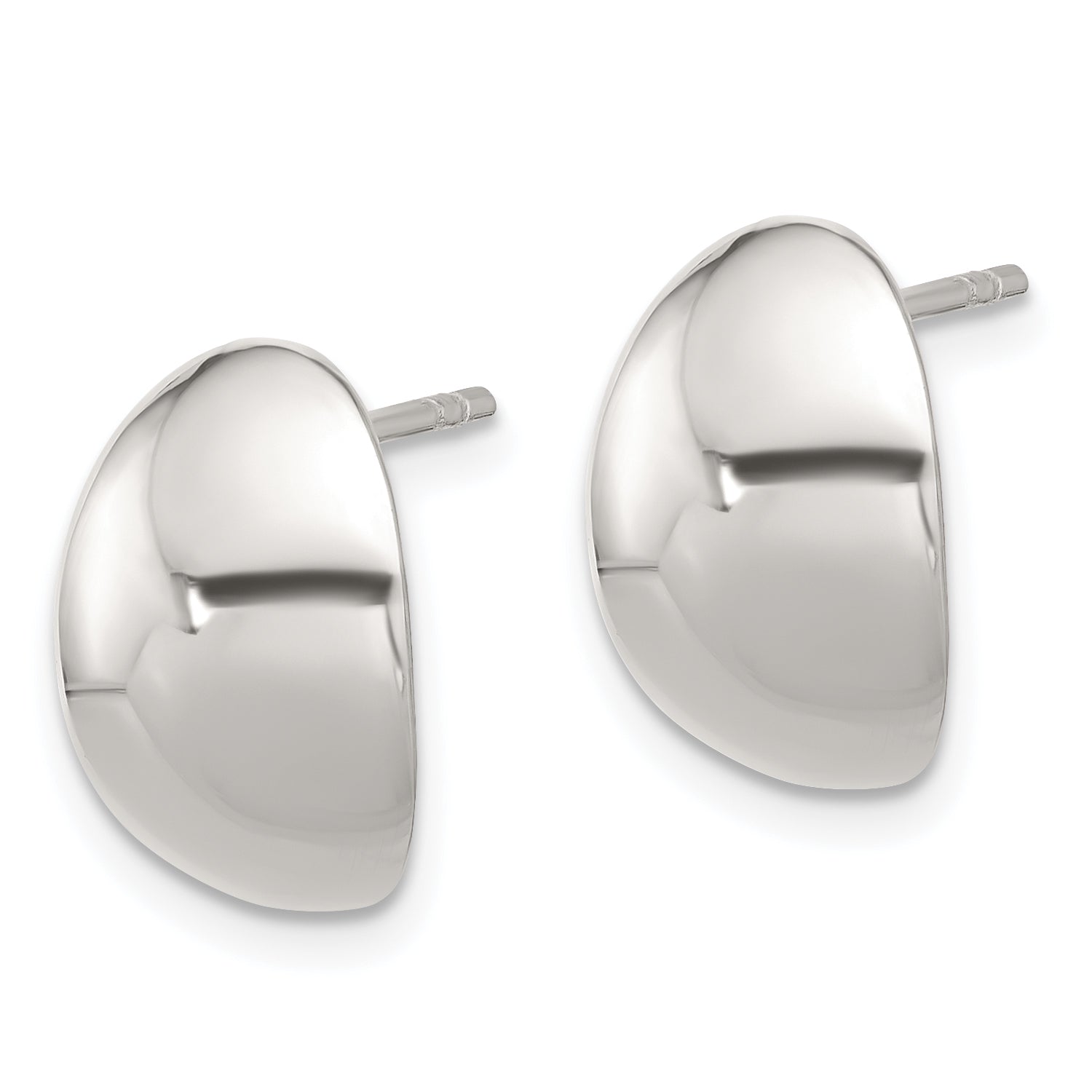 Sterling Silver Polished Curved C-Shape Post Earrings Secondary image