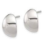 Sterling Silver Polished Curved C-Shape Post Earrings