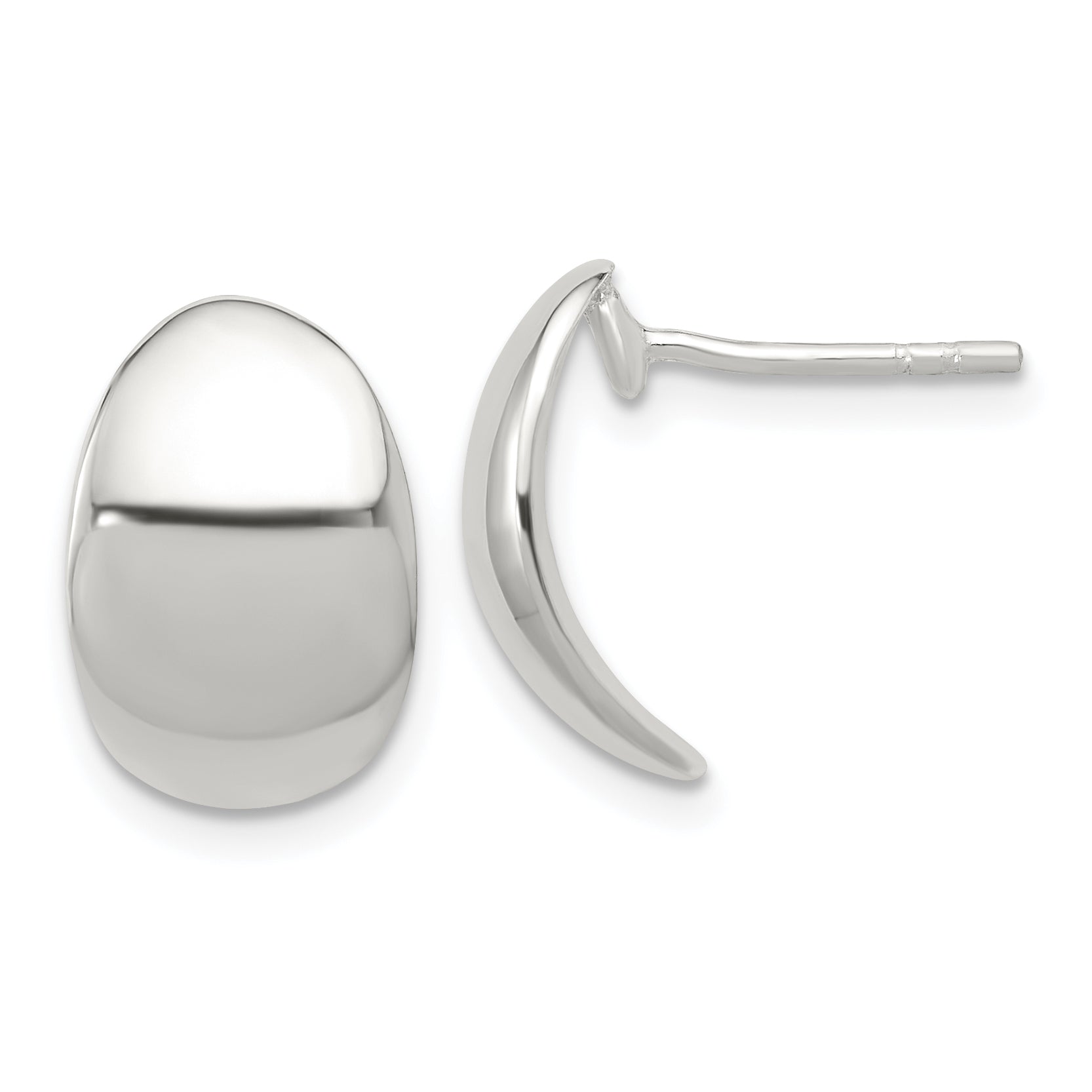 Sterling Silver Polished Curved C-Shape Post Earrings Main image