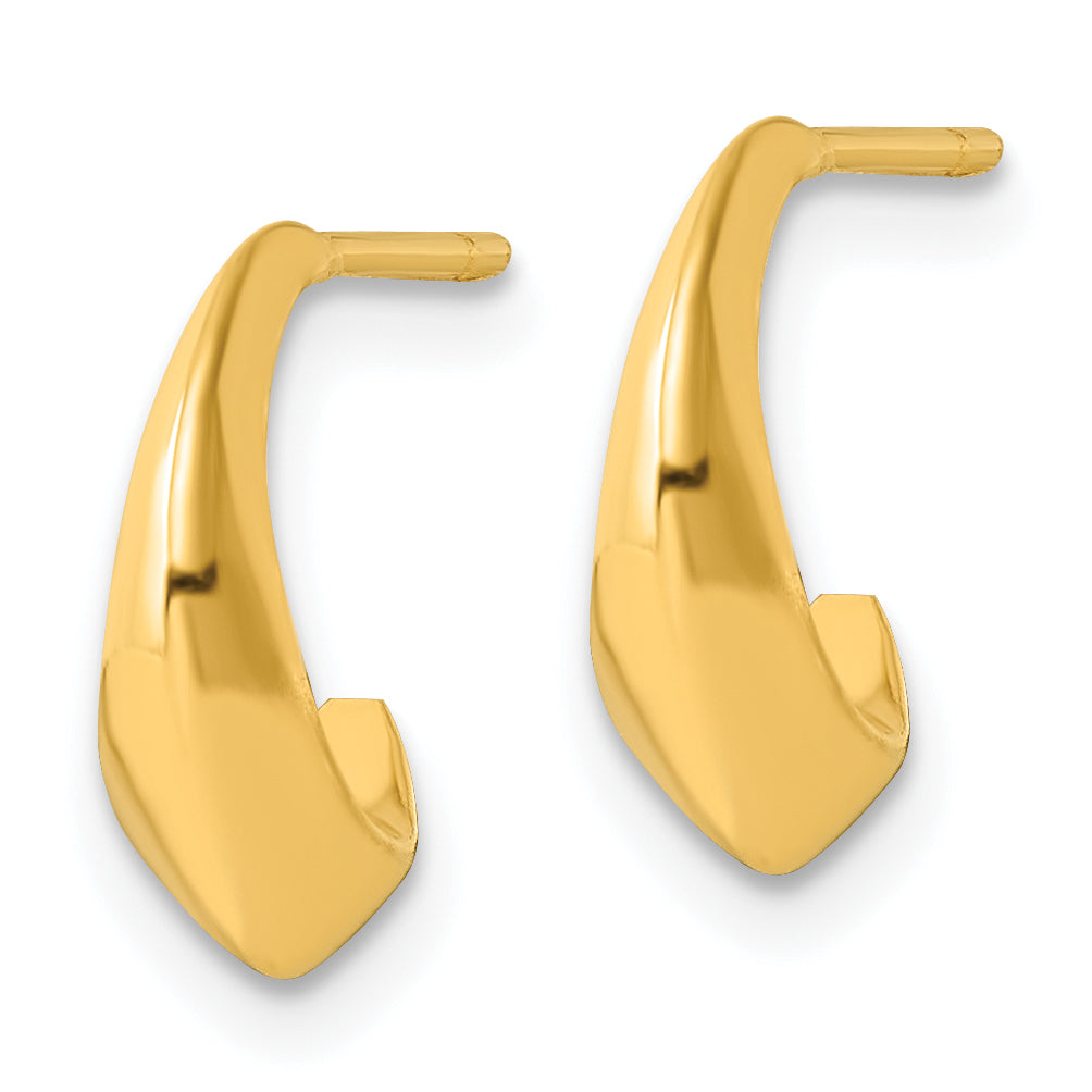 Sterling Silver Gold-tone Polished C-Hoop Post Earrings Secondary image