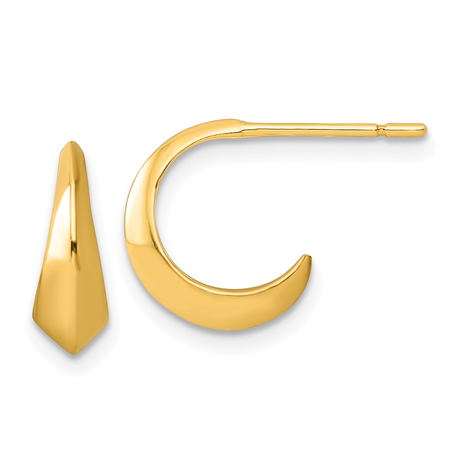 Sterling Silver Gold-tone Polished C-Hoop Post Earrings Main image