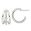 Sterling Silver E-Coating Polished and Textured C-Hoop Earring