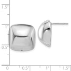 Sterling Silver Rhodium-plated Polished Square Post Earrings