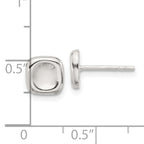 Sterling Silver Polished Wavy Puff Square Post Earrings