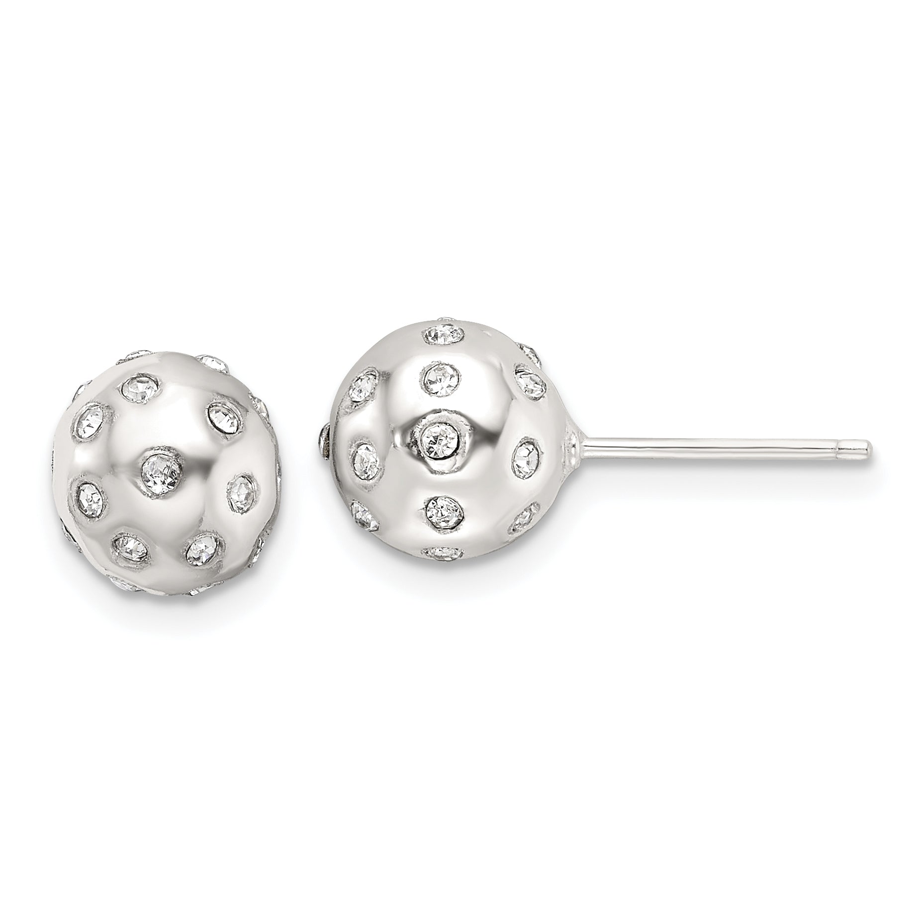 Sterling Silver Polished CZ 8.5mm Ball Stud Earrings Main image